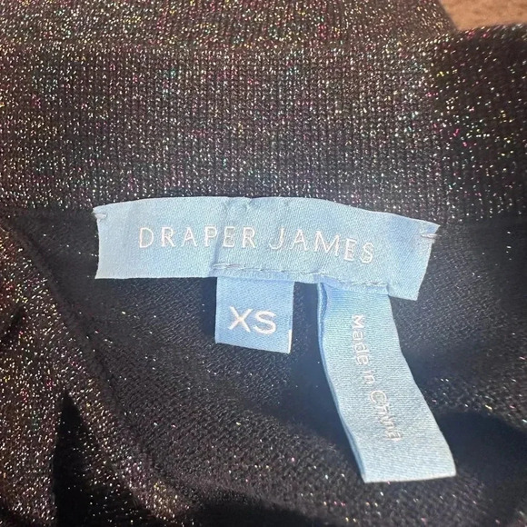 Draper James black sweater with rainbow sparkle and bow on back size XS - Picture 8 of 9